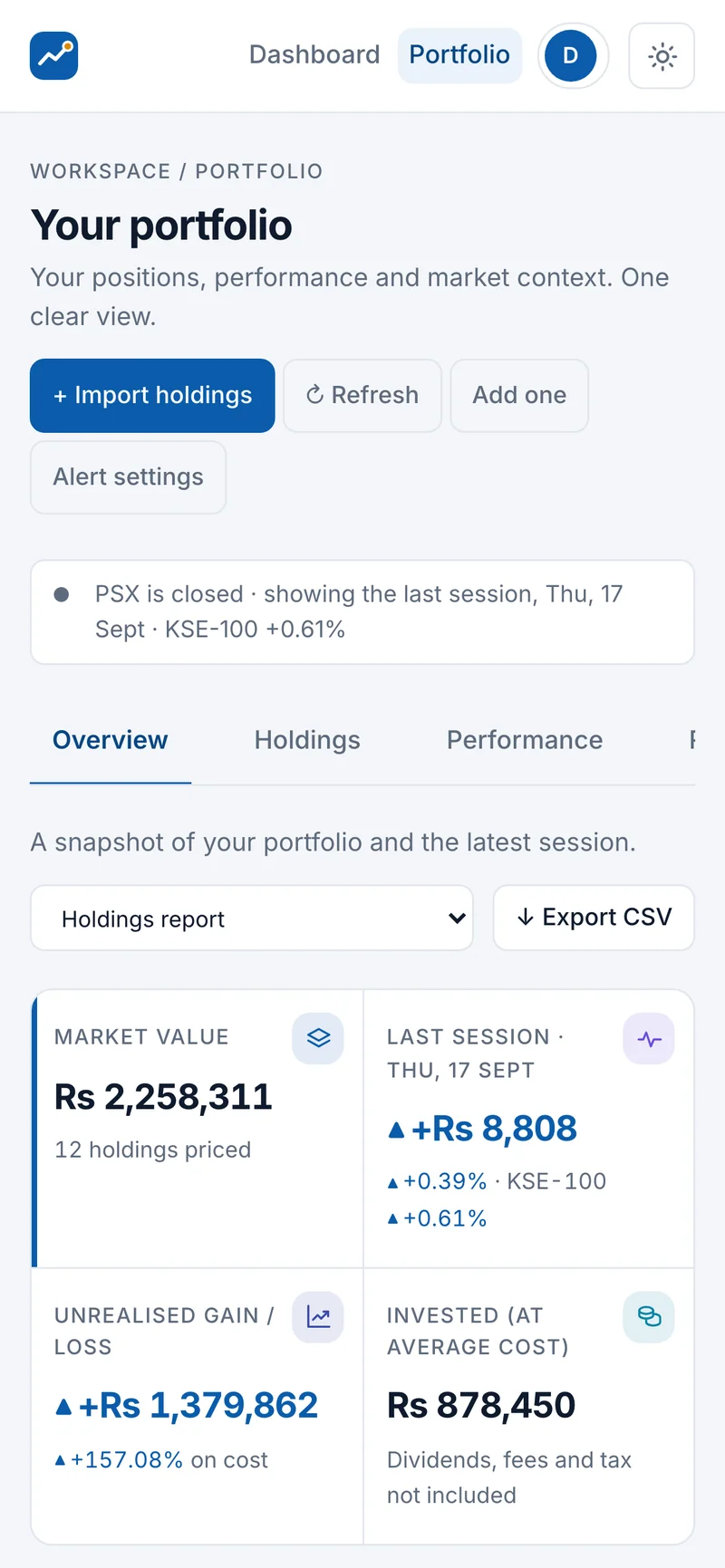 Ishara portfolio on a phone